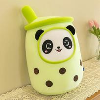 24CM Kawaii Boba Fruit Bubble Tea Cartoon Panda Plush Toy Stuffed Animals Cute Food Milk Tea Soft Toys Room Decor Pillow Gifts yellow