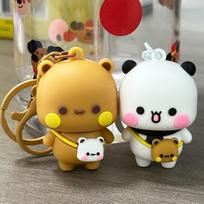 In Stock Panda Bubu Plus Yier Pendant Dolls Cute And Charming Playthings Adorable Cartoon Panda Bear Doll Key Chain Backpack Pendant Couple Present white