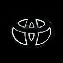 5D automobilio priekinės grotelės bagažinės logotipas LED šviesa atnaujinimas Toyota Corolla Camry Reiz PRADO Vios Highlander LVALON Yaris LANDCRUIS YP8 ufzm3 15cmX10cm balta