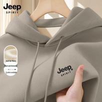 JEEP SPIRIT Men's Hooded Fleece Sweatshirt L gray