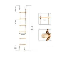 Kids Wooden 6-Rung Climbing Rope Ladder beige