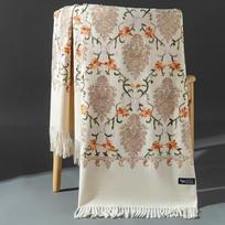 Nepalas Rankų darbo Raudonas Kašmyro Siuvinėtas Gėlių Šalis/Šalikas Moterims 200cm beige