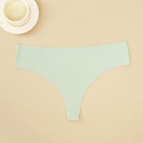 Women Sexy Seamless Thongs Fashion Low-Rise Ice Silk Ultra-thin G-String Solid Color Soft Comfort Briefs XL beige