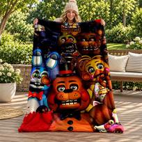 Five nights at freddy blanket Flannel Blanket Soft Cozy Plush Throw for Sofa Bed Lightweight Home Decoration Gifts for Christmas various holidays 80cmx120cm