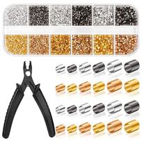 2200pcs Crimping Beads Set Crimp Tubes with Crimping Pliers Jewelry Crimp Beads End Tube Caps DIY Craft Jewelry Supplies 1 white