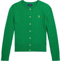 Polo Ralph Lauren Mini Cable Knit Embroidered Pony Cotton Crew Neck Long Sleeve Button Cardigan Kids cardigans Green 313543047-031 XL green