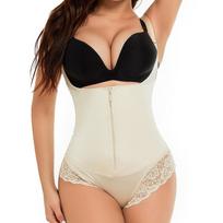 Latex Shapewear Women's Underwear Belly Shapewear Zipper Lace Edge Body Tights 3XL black