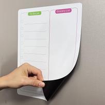 Magnetic Calendar and Memo Board - Soft Whiteboard Refrigerator Magnet Sticker gray