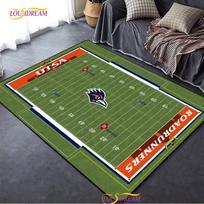 Individualus amerikietiško futbolo aikštės kilimas, kilimas svetainei, miegamojo dekoravimui, vaikų virtuvei, vonios kambariui neslystantis grindų kilimėlis Alfombra 40x60cm gray