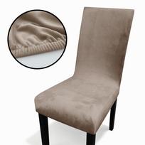 Aksominis užvalkalas valgomojo kėdėms Storas vientisos spalvos kėdės sėdynės užvalkalas Tampri valgomojo kėdės užvalkalas Biuro Banketo Restorano 1PC gray