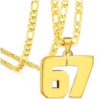 67 Necklace Fashion Punk Tag Letter Stainless Steel Pendant Necklaces For Men Women Jewelry Sportsmanship Gift A3 beige