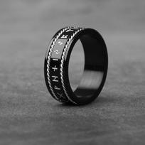 Letter Rune words Odin Norse Viking Chain Rings 316L Stainless Steel Fashion For Men Women Jewelry Couple Gift 11&US SIZE juoda