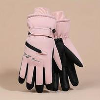 1 Pair Women's Winter Ski and Snowboard Gloves,Warm Cold Weather Gloves,for Skiing, Snowboarding, Cycling, Snow Sports, Women's Winter Gloves white