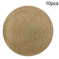 10/20Pcs Burlap Round Placemats Heat Resistant Jute Table Mat Circle Rustic Table Decoration Wedding Dinner Farmhouse Supply 10pcs beige