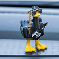Car interior decorations, creative car-mounted middle finger duck, high-end men's and women's center console decorations. gray