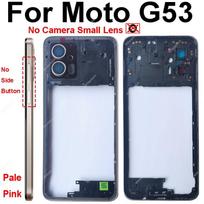 Middle Housing Frame For Motorola Moto G53 G73 Middle Frame Without Lens Frame No Side Button Cover Bezel Panel Flex Cable Parts G73-Lucent White gray
