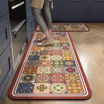 Neslystanti ilga virtuvės kilimėlis-Patvarus grindų kilimėlis svetainei, įėjimui ir namų dekoravimui-Stilingas ir praktiškas retro kilimėlio plotas 40x120cm