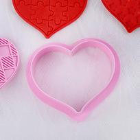 6 vnt. Valentino dienos meilės širdelės biskvitų pjaustyklės formos „pasidaryk pats“ kepimo fondantas, glajus glajus sausainis, reljefas, formos pyrago dekoravimo įrankiai pink