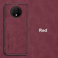 Prabangus PU odos dėklas OnePlus 7T 7 Pro telefonui Dangtelis Matinis silikoninis telefono dėklas OnePlus 7T Pro 7Pro One Plus 7 T OnePlus7 Coque For OnePlus 7 raudona