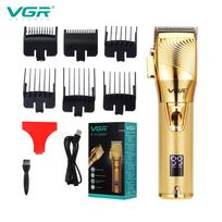 Original VGR Electric Hair Trimmer Cordless Professional Rechargeable Barber Hair Clipper Oily Hair Clipper Shape Carving with Digital Display V-280 auksas