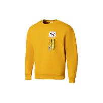 Puma Logo Print Crew Neck Sweatshirt Men Tops Yellow 536303-85 M yellow