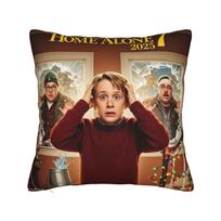 Vienas namuose Kalėdinis Komedijos Filmas Pagalvės Užvalkalas Prekės Minkštas Pagalvės Užvalkalas Dekoratyvinis Pagalvės Užvalkalas Miegamojo Daug Dydžių 12x12Inch beige