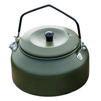 Aluminum Outdoor Hiking Kettle Pots Cookware 1100ml Camping Kettle Stovetop Whistling Teapot Camp Teas Coffee Pots žalia