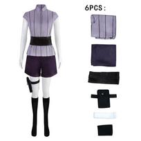 Halloween Naruto Anime Hinata Hyuga Cosplay Costume, Women Anime Role Play Stage Performance Outfit XXL black