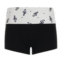American Spicy Girl Music Note Print Low-Rise Sexy Hip-Hugging Leg-Lengthening Casual Hot Pants Small juoda