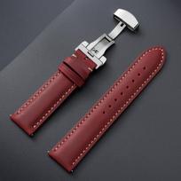 Stitching Genuine Calfskin Leather Watchband 14/16/18/20/22/24mm for Omega Casual Watch Band for Seiko Butterfly Buckle Strap 20mm brown