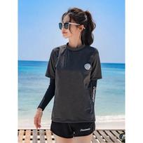Quick-Dry UV Protection Rash Guard Set Snorkeling Surfing Diving Unisex Swimwear XXL gray