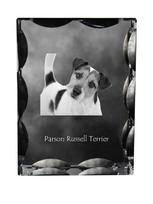Parson Russell Terrier - crystal with a picture of a dog, glass statuette with a picture, unique frame with a picture from Art-Dog brand