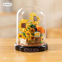 Amžina Gėlė Bonquet Rožė Gvazdikas Muzikinė Dėžutė Statybinė Block Tulpė Bonsai Mikro plytų Bonsai Dekoro Žaislai Mergaitėms Vaikams Dovana with box orange