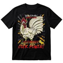 Rooster Fighter Anime T Shirt Ultimate Cock Power Graphic Tee UK Gift 2XL beige