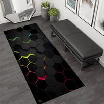 Modernus Kilimas Kilimėlis Namų Dekoras Šešiakampis Medaus Korys Raštas Plotinis Kilimas Svetainė Miegamasis Geometrinis Stilius 40X120CM black
