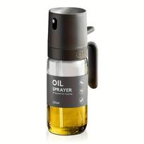 250 ml aliejaus purškiklis, aukšto borosilikatinio stiklo, be BPA, aliejaus purškiklis kepimui oro gruzdintuvėje, salotoms, kepsninei, virtuvės įrankis tamsiai pilka spalva