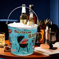 Beverage Chilling Tub Ice Bucket Round Wine Bucket Drinks Chiller Bin for Beer Bottles Champagne Bottles Parties Home Pub white