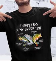 Fishing Things I Do In My Spare Time Shirt, Fishing T-shirt, Fishing Lover Gift 4XL gray