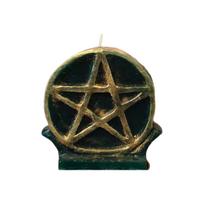 Pentacle Candle Hecate Jyotish Mystic Mall Decorative Soy Blend Wax Candle "Pack-Of-1" žalia
