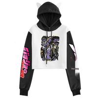 JOJO's Bizarre Adventure Cat Ears Fleece Hoodie - Anime Sweatshirt M white