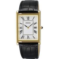 Seiko Classic Dress (27.2mm) White Dial/Black Leather Strap SWR104P1 Black/White beige