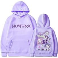 LUXEON Fashionable Hooded Sweatshirt Demon Hunters K Pop Group Fleece Lined Loose Fit Overhead Hoodie Comfortable Casual Style XXL white