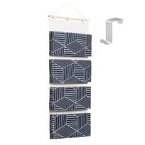 Fabric Multi-layer Wall & Bedside Hanging Storage Bag for Dorms and Toys white