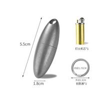 Titanium EDC Keychain Multi-Tool With Waterproof Seal Chamber Lighter Mechanism Compact Portable Gear Soapstone with Titanium Ring Includes Lighter Core