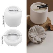 2PCS DIY Handmade Gypsum Cement Flower Aromatherapy Candle Cup Gypsum Storage Jar Mirror Silicone Mold A gray
