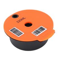 Refillable Reusable Coffee Capsule Pod Filter Coffee Machine Accessory with Spoon Brush Easy To Clean orange