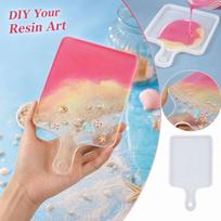 Epoxy Resin Tray with Handle for DIY Making One Size beige