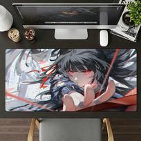Anime Chisa Mouse Pad Gaming Desk Mat NonSlip Laptop Keyboard Tray Office Pc Wuthering Waves Extended Carpet Black 800x300x2mm gray