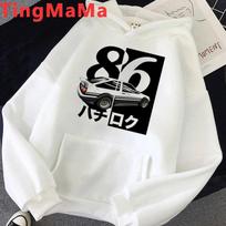 Karšti japonų anime Initial D Megztiniai Unisex Kawaii Animaciniai filmai Harajuku Žiemos Šilti Unisex Viršutiniai Gatvės Apranga Madingi Megztiniai Vyriški Unisex 3XL white