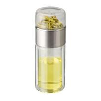 Stiklinis arbatos sietelis su dvigubos sienelės izoliacija, arbatinukas, nepralaidus, nešiojamas, kelioninis arbatinis 350ml white